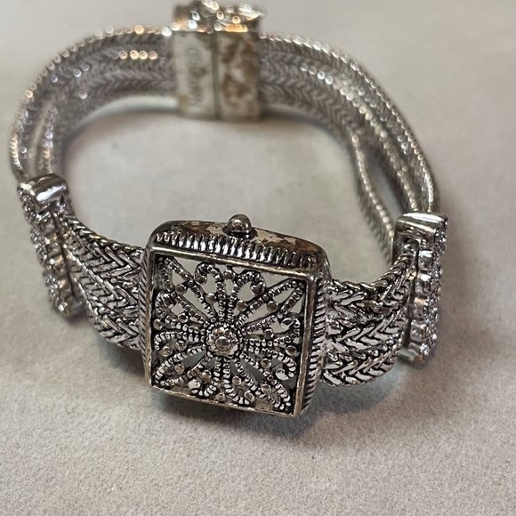 Napier Vintage Silverplate Filigree Chain Bracelet - Picture 9 of 9
